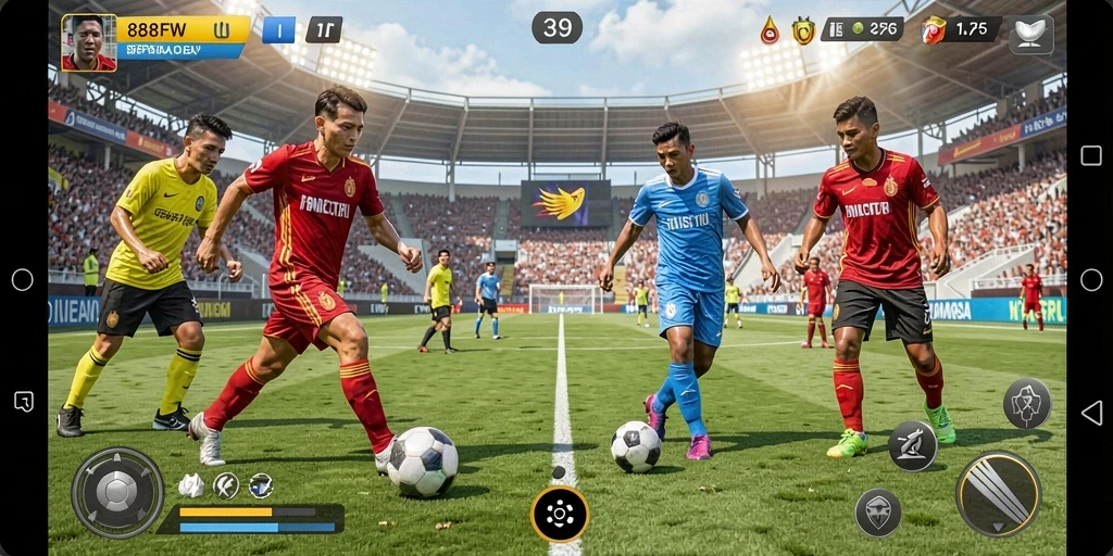 Gameplay menakjubkan dari 888FW yang penuh aksi sepak bola.