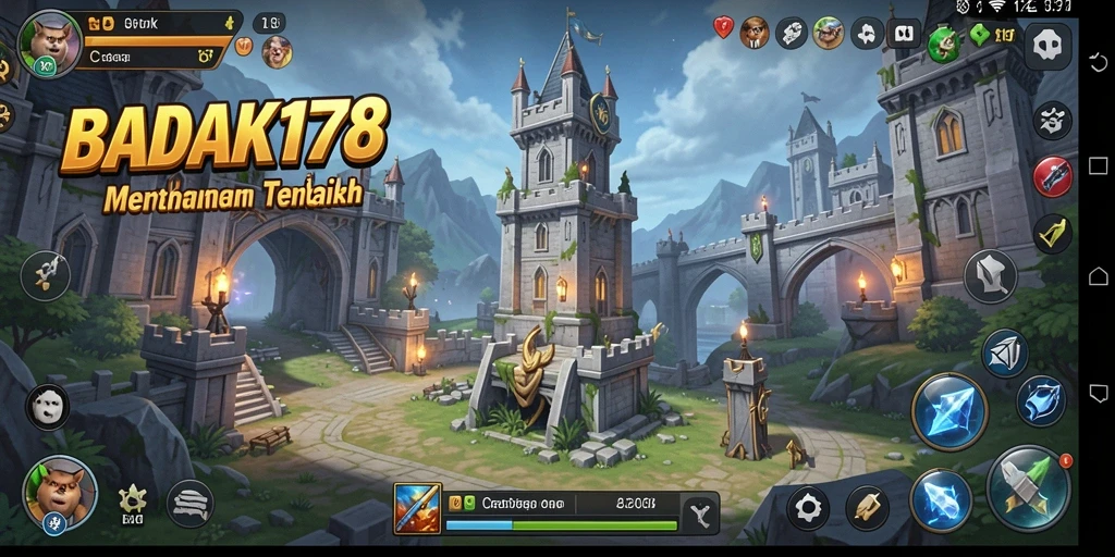 Tampilan gameplay menara pertahanan yang intens dan strategis.