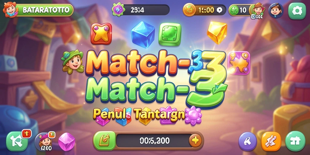 Screenshot gameplay BATARATOTO dengan kombinasi match-3 yang menarik.