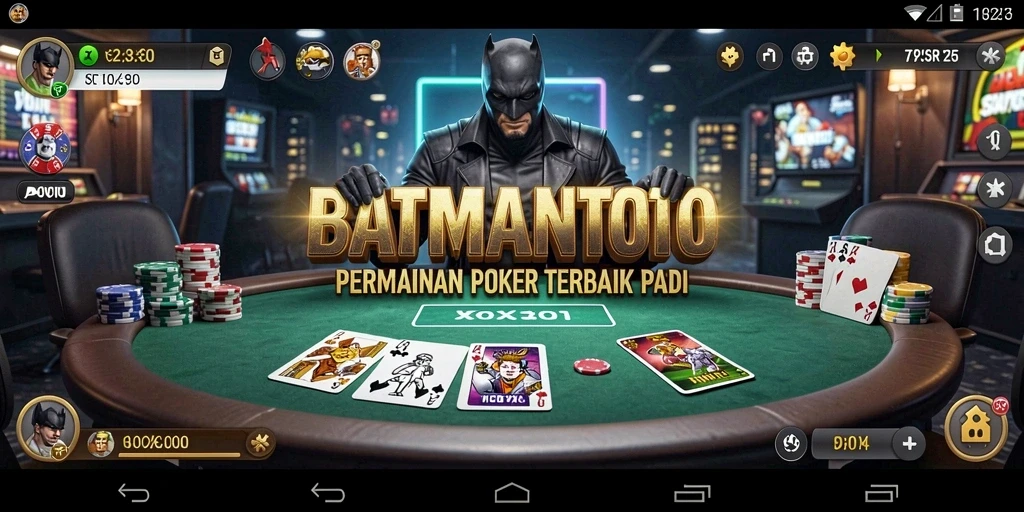 Screenshot gameplay utama BATMANTOTO yang menggambarkan suasana poker.