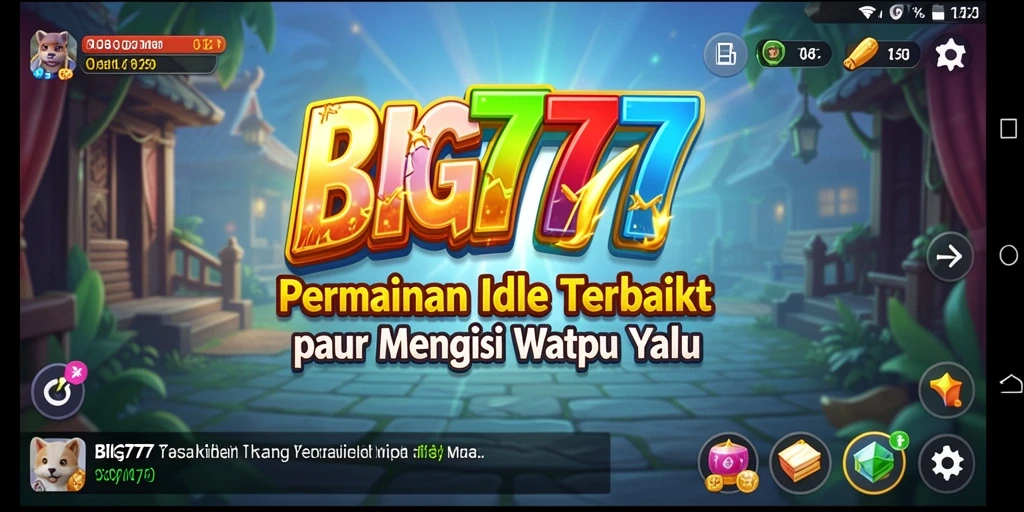 Tampilan gameplay BIG777 dengan karakter yang menghasilkan sumber daya dalam mode Idle.