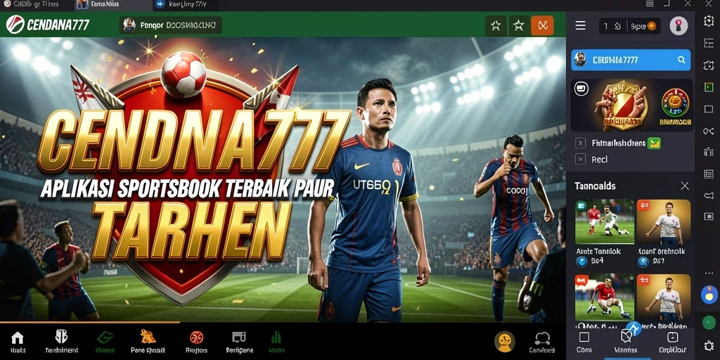 Screenshot utama CENDANA777 menampilkan tampilan taruhan olahraga.