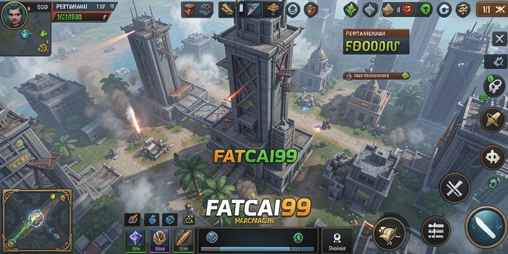 Screenshot gameplay Tower Defense FATCAI99 yang menegangkan dan strategis.