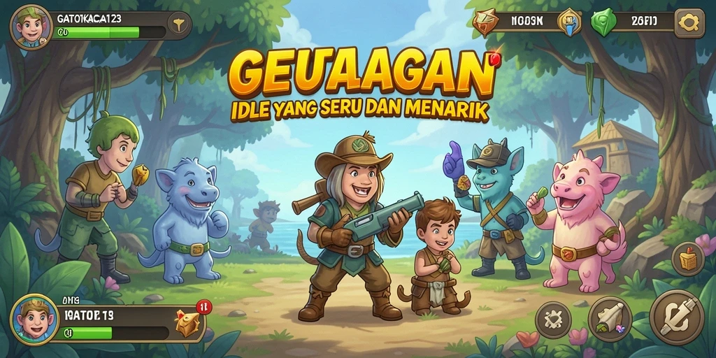 Screenshot gameplay GATOTKACA123, menunjukkan karakter dalam aksi Idle.