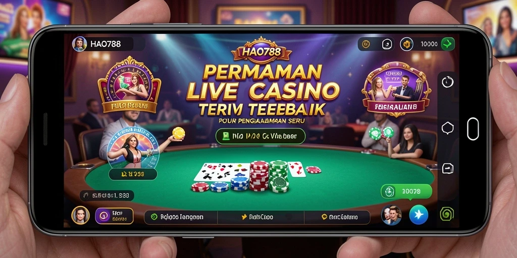 Screenshot HAO788 menampilkan dealer langsung dalam permainan kasino yang seru.