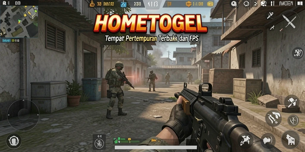 Tangkapan layar menunjukkan aksi intens dalam gameplay HOMETOGEL.