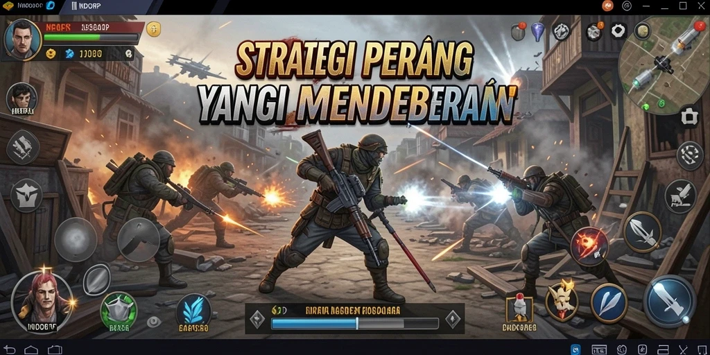 Screenshot gameplay INDORP menampilkan pertarungan strategi yang epik.