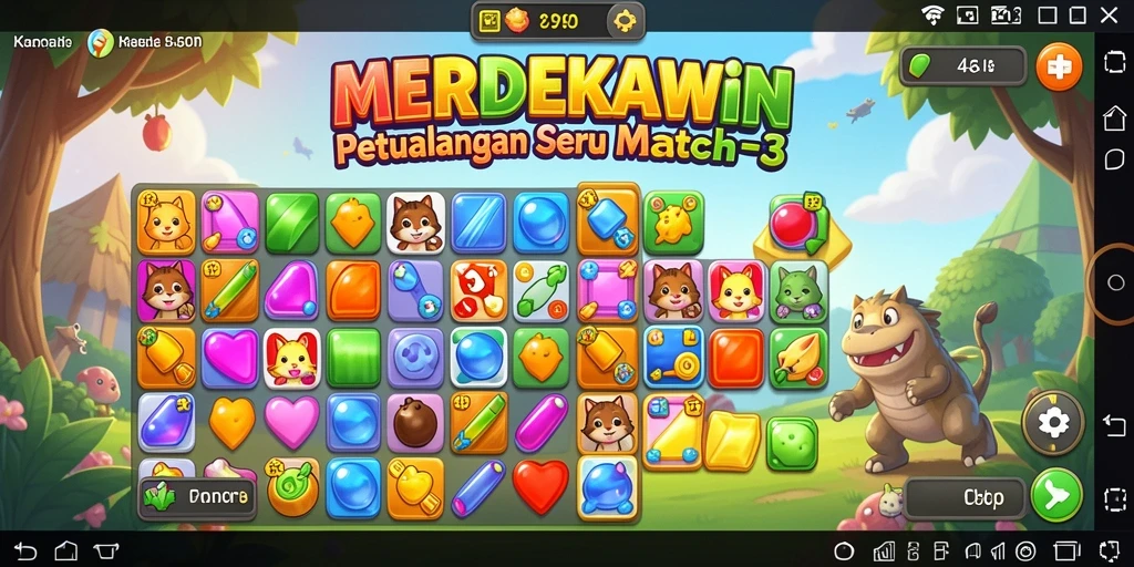 Gameplay seru MERDEKAWIN dengan kombinasi Match-3 yang menantang.