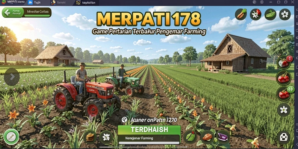 Tangkapan layar dari gameplay <strong>MERPATI178</strong> yang menampilkan suasana pertanian yang hidup.