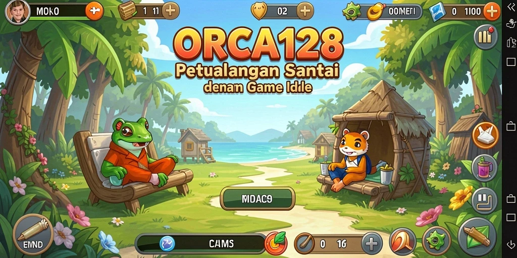 Tangkapan layar gameplay ORCA128 menampilkan aksi yang dinamis dalam genre Idle.