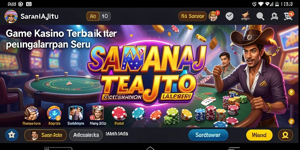 Screenshot gameplay SARANAJITU menampilkan aksi seru permainan kasino.