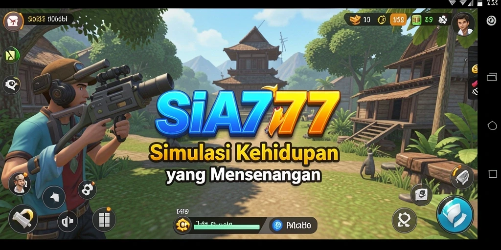 Screenshot gameplay SIA777 menampilkan karakter dalam lingkungan simulasi yang hidup.