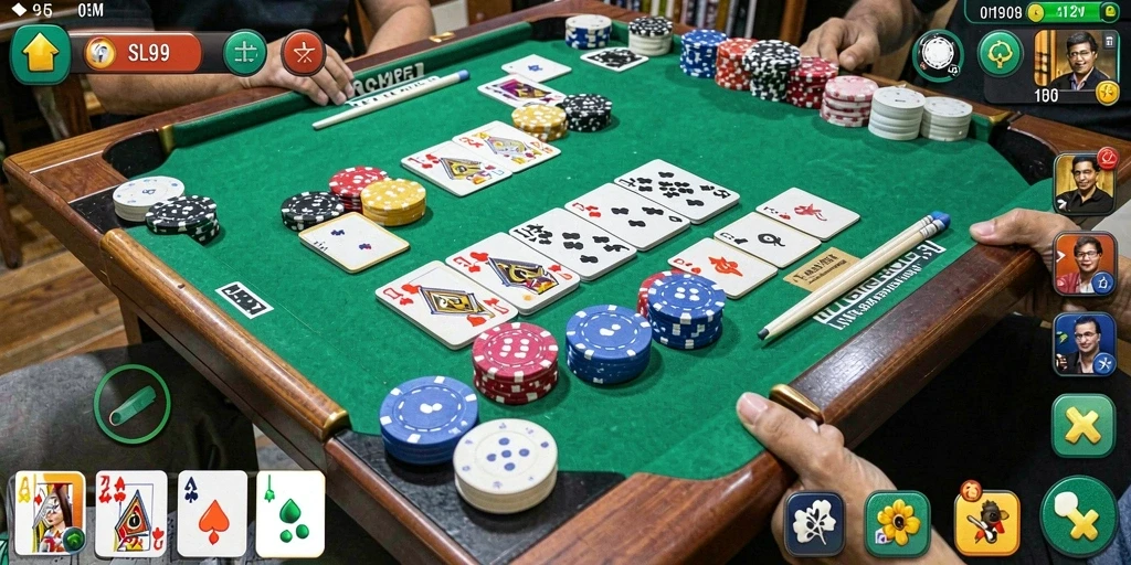 Tampilan menarik dari gameplay SL999 saat bermain Gaple.