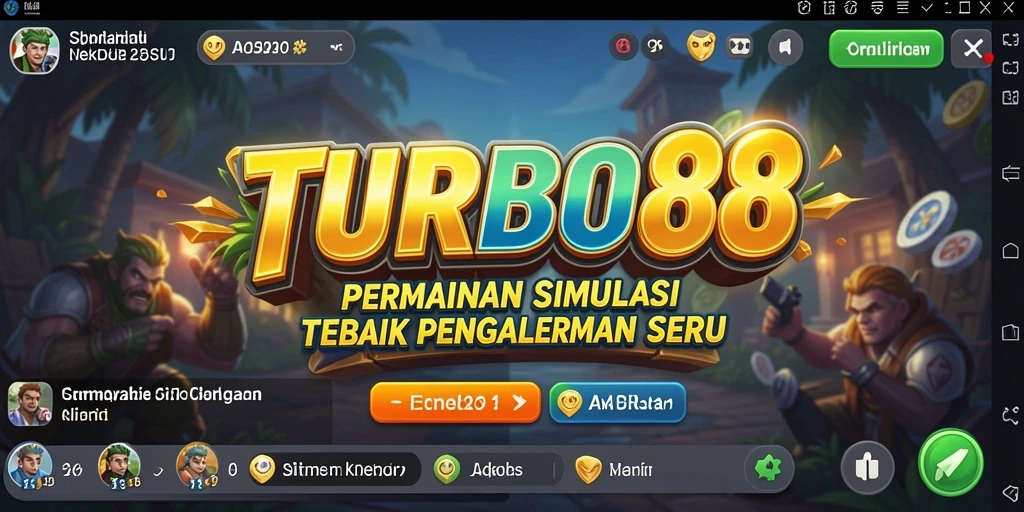 Screenshot utama TURBO88 menampilkan gameplay seru untuk pengalaman simulasi.