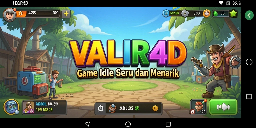 Screenshot gameplay VALIR4D yang menunjukkan aktivitas Idle dan pengelolaan sumber daya.