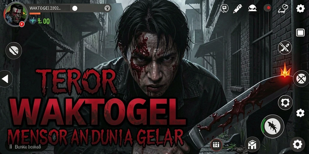 Screenshot gameplay WAKTOGEL menampilkan momen menegangkan saat menjelajahi ruangan gelap.